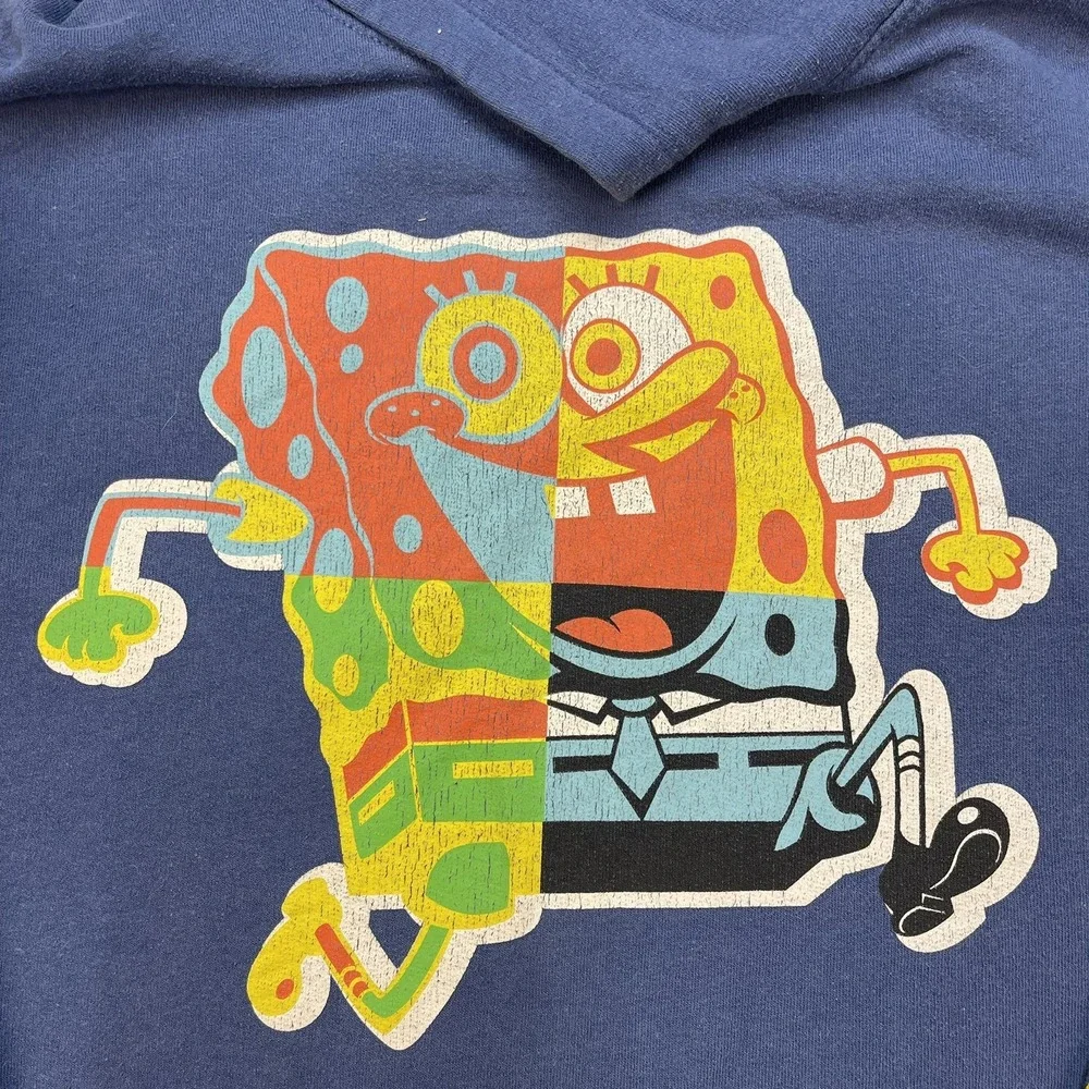 Nickelodeon Spongebob Squarepants Hoodie Kid's Size XXL Sweatshirt Blue Pullover